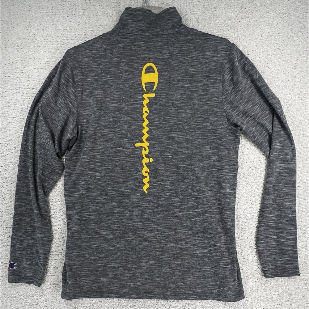 Champion Shirt Mens M Premier Lacrosse League PLL Quarter Zip Gray Long Sleeve - Picture 7 of 16